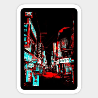 Red and Blue Nights Sticker